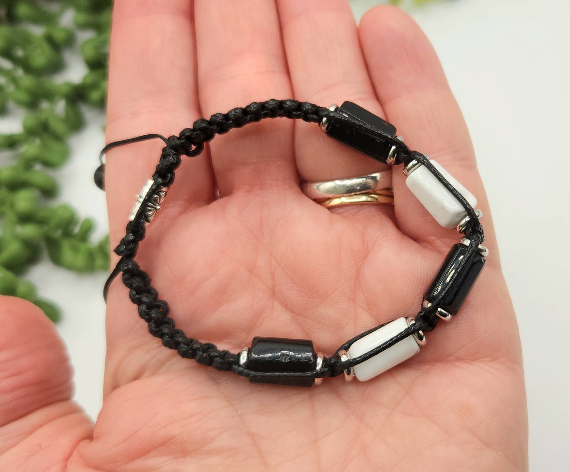 Men’s Calm & Protection Bracelet – Black Tourmaline & Howlite